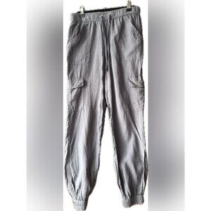NWT Cynthia Rowley Slate Blue Linen Cargo Jogger Pants